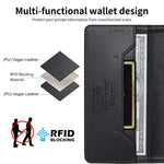 حافظة هاتف من الجلد النباتي مع تجميع قوي مغناطيسي RFID من Dierfeng، لهواتف iPhone 14 Pro Max، iPhone SE 2022 / SE 2020 / 8 / 7، iPhone 13 Pro Max، iPhone 13 Pro، iPhone 13 mini، iPhone 12 / 12 Pro، iPhone 12 Pro Max، iPhone 12 mini