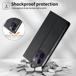 حافظة هاتف من الجلد النباتي مع تجميع قوي مغناطيسي RFID من Dierfeng، لهواتف iPhone 14 Pro Max، iPhone SE 2022 / SE 2020 / 8 / 7، iPhone 13 Pro Max، iPhone 13 Pro، iPhone 13 mini، iPhone 12 / 12 Pro، iPhone 12 Pro Max، iPhone 12 mini