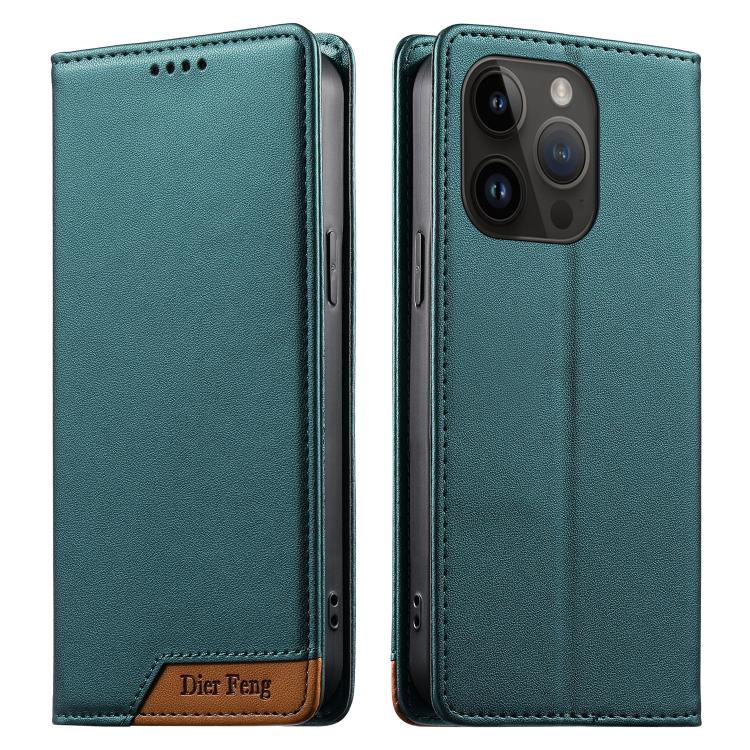 غطاء هاتف من الجلد النباتي مع تجميع قوي مغناطيسي و RFID من Dierfeng، لهواتف iPhone 16، iPhone 15 Pro Max، iPhone 15 Pro، iPhone 15 Plus، iPhone 15، iPhone 14 Plus، iPhone 14 / 13، iPhone 14 Pro