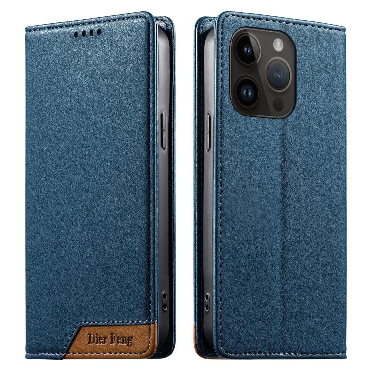 غطاء هاتف من الجلد النباتي مع تجميع قوي مغناطيسي و RFID من Dierfeng، لهواتف iPhone 16، iPhone 15 Pro Max، iPhone 15 Pro، iPhone 15 Plus، iPhone 15، iPhone 14 Plus، iPhone 14 / 13، iPhone 14 Pro