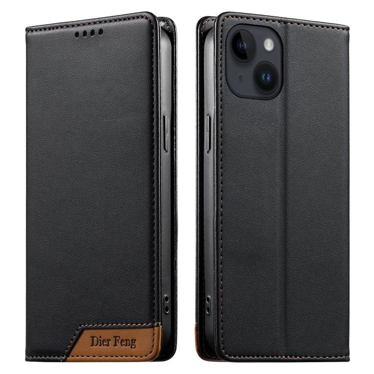 غطاء هاتف من الجلد النباتي مع تجميع قوي مغناطيسي و RFID من Dierfeng، لهواتف iPhone 16، iPhone 15 Pro Max، iPhone 15 Pro، iPhone 15 Plus، iPhone 15، iPhone 14 Plus، iPhone 14 / 13، iPhone 14 Pro
