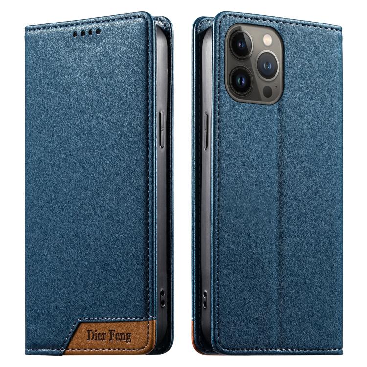 حافظة هاتف من الجلد النباتي مع تجميع قوي مغناطيسي RFID من Dierfeng، لهواتف iPhone 14 Pro Max، iPhone SE 2022 / SE 2020 / 8 / 7، iPhone 13 Pro Max، iPhone 13 Pro، iPhone 13 mini، iPhone 12 / 12 Pro، iPhone 12 Pro Max، iPhone 12 mini