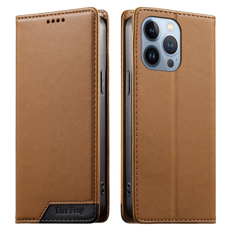 حافظة هاتف من الجلد النباتي مع تجميع قوي مغناطيسي RFID من Dierfeng، لهواتف iPhone 14 Pro Max، iPhone SE 2022 / SE 2020 / 8 / 7، iPhone 13 Pro Max، iPhone 13 Pro، iPhone 13 mini، iPhone 12 / 12 Pro، iPhone 12 Pro Max، iPhone 12 mini