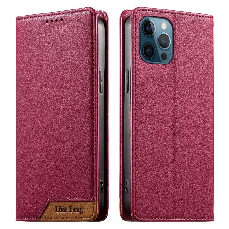 حافظة هاتف من الجلد النباتي مع تجميع قوي مغناطيسي RFID من Dierfeng، لهواتف iPhone 14 Pro Max، iPhone SE 2022 / SE 2020 / 8 / 7، iPhone 13 Pro Max، iPhone 13 Pro، iPhone 13 mini، iPhone 12 / 12 Pro، iPhone 12 Pro Max، iPhone 12 mini