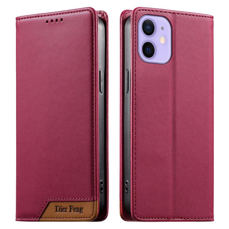 حافظة هاتف من الجلد النباتي مع تجميع قوي مغناطيسي RFID من Dierfeng، لهواتف iPhone 14 Pro Max، iPhone SE 2022 / SE 2020 / 8 / 7، iPhone 13 Pro Max، iPhone 13 Pro، iPhone 13 mini، iPhone 12 / 12 Pro، iPhone 12 Pro Max، iPhone 12 mini