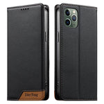 حافظة هاتف من الجلد النباتي مع تجميع قوي مغناطيسي RFID من Dierfeng، لهواتف iPhone 11 Pro Max، iPhone 11، iPhone 11 Pro، iPhone X / XS، iPhone XR، iPhone XS Max، iPhone 8 Plus / 7 Plus