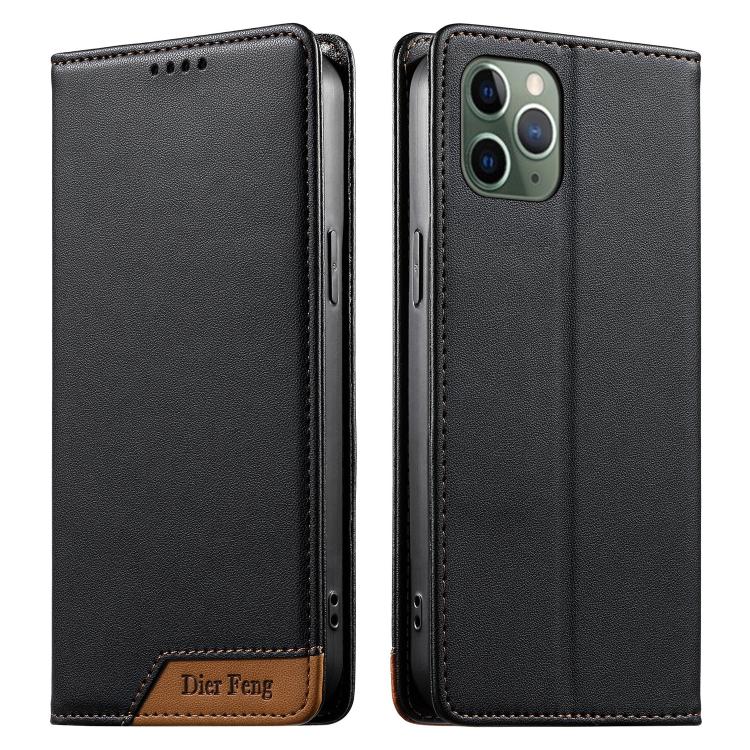 حافظة هاتف من الجلد النباتي مع تجميع قوي مغناطيسي RFID من Dierfeng، لهواتف iPhone 11 Pro Max، iPhone 11، iPhone 11 Pro، iPhone X / XS، iPhone XR، iPhone XS Max، iPhone 8 Plus / 7 Plus
