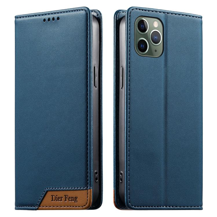 حافظة هاتف من الجلد النباتي مع تجميع قوي مغناطيسي RFID من Dierfeng، لهواتف iPhone 11 Pro Max، iPhone 11، iPhone 11 Pro، iPhone X / XS، iPhone XR، iPhone XS Max، iPhone 8 Plus / 7 Plus