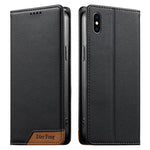 حافظة هاتف من الجلد النباتي مع تجميع قوي مغناطيسي RFID من Dierfeng، لهواتف iPhone 11 Pro Max، iPhone 11، iPhone 11 Pro، iPhone X / XS، iPhone XR، iPhone XS Max، iPhone 8 Plus / 7 Plus