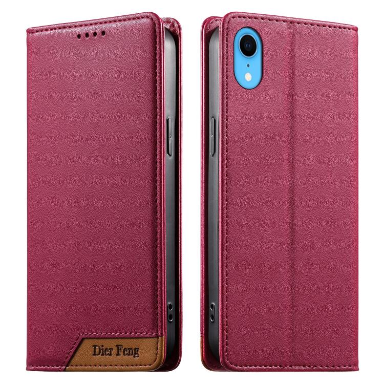 حافظة هاتف من الجلد النباتي مع تجميع قوي مغناطيسي RFID من Dierfeng، لهواتف iPhone 11 Pro Max، iPhone 11، iPhone 11 Pro، iPhone X / XS، iPhone XR، iPhone XS Max، iPhone 8 Plus / 7 Plus