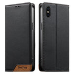 حافظة هاتف من الجلد النباتي مع تجميع قوي مغناطيسي RFID من Dierfeng، لهواتف iPhone 11 Pro Max، iPhone 11، iPhone 11 Pro، iPhone X / XS، iPhone XR، iPhone XS Max، iPhone 8 Plus / 7 Plus