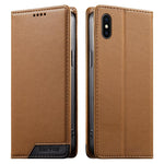 حافظة هاتف من الجلد النباتي مع تجميع قوي مغناطيسي RFID من Dierfeng، لهواتف iPhone 11 Pro Max، iPhone 11، iPhone 11 Pro، iPhone X / XS، iPhone XR، iPhone XS Max، iPhone 8 Plus / 7 Plus