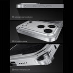 غطاء هاتف معدني مغناطيسي بنمط جلد فاخر مع إبزيم نابض، لهواتف iPhone 17 Pro Max، iPhone 17 Pro