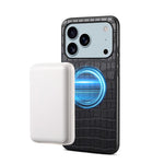 غطاء هاتف من الجلد النباتي PU بنقشة تمساح من Denior A09 مع مغناطيس، لجهاز iPhone 17 Pro Max، لجهاز iPhone 17 Pro