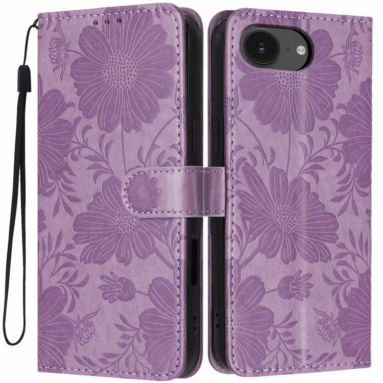 غطاء هاتف من الجلد النباتي بنقشة عباد الشمس مع حبل أسود صغير، لجهاز iPhone 16e / 17e، لجهاز iPhone 17 Pro Max، لجهاز iPhone 17 Pro، لجهاز iPhone 17، لجهاز iPhone Air، لجهاز iPhone 16 Pro Max، لجهاز iPhone 16 Pro، لجهاز iPhone 16 Plus