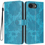 غطاء هاتف من الجلد النباتي بنقشة عباد الشمس مع حبل أسود صغير، لجهاز iPhone 16e / 17e، لجهاز iPhone 17 Pro Max، لجهاز iPhone 17 Pro، لجهاز iPhone 17، لجهاز iPhone Air، لجهاز iPhone 16 Pro Max، لجهاز iPhone 16 Pro، لجهاز iPhone 16 Plus