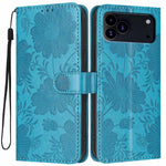 غطاء هاتف من الجلد النباتي بنقشة عباد الشمس مع حبل أسود صغير، لجهاز iPhone 16e / 17e، لجهاز iPhone 17 Pro Max، لجهاز iPhone 17 Pro، لجهاز iPhone 17، لجهاز iPhone Air، لجهاز iPhone 16 Pro Max، لجهاز iPhone 16 Pro، لجهاز iPhone 16 Plus