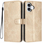 غطاء هاتف من الجلد النباتي بنقشة عباد الشمس مع حبل أسود صغير، لجهاز iPhone 16e / 17e، لجهاز iPhone 17 Pro Max، لجهاز iPhone 17 Pro، لجهاز iPhone 17، لجهاز iPhone Air، لجهاز iPhone 16 Pro Max، لجهاز iPhone 16 Pro، لجهاز iPhone 16 Plus