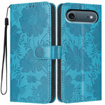 غطاء هاتف من الجلد النباتي بنقشة عباد الشمس مع حبل أسود صغير، لجهاز iPhone 16e / 17e، لجهاز iPhone 17 Pro Max، لجهاز iPhone 17 Pro، لجهاز iPhone 17، لجهاز iPhone Air، لجهاز iPhone 16 Pro Max، لجهاز iPhone 16 Pro، لجهاز iPhone 16 Plus