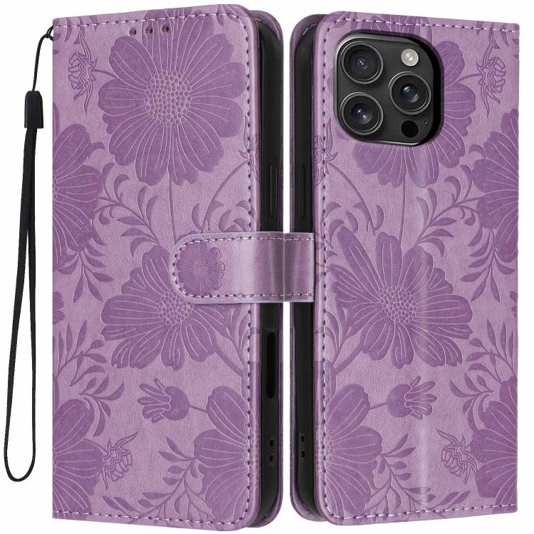 غطاء هاتف من الجلد النباتي بنقشة عباد الشمس مع حبل أسود صغير، لجهاز iPhone 16e / 17e، لجهاز iPhone 17 Pro Max، لجهاز iPhone 17 Pro، لجهاز iPhone 17، لجهاز iPhone Air، لجهاز iPhone 16 Pro Max، لجهاز iPhone 16 Pro، لجهاز iPhone 16 Plus
