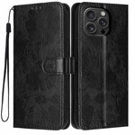 غطاء هاتف من الجلد النباتي بنقشة عباد الشمس مع حبل أسود صغير، لجهاز iPhone 16e / 17e، لجهاز iPhone 17 Pro Max، لجهاز iPhone 17 Pro، لجهاز iPhone 17، لجهاز iPhone Air، لجهاز iPhone 16 Pro Max، لجهاز iPhone 16 Pro، لجهاز iPhone 16 Plus
