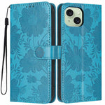 غطاء هاتف من الجلد النباتي بنقشة عباد الشمس مع حبل أسود صغير، لهواتف iPhone 14 Pro Max، iPhone 13 Pro Max، iPhone 13 Pro، iPhone 13، iPhone 12 / 12 Pro، iPhone 12 Pro Max، iPhone 11 Pro Max، iPhone 11