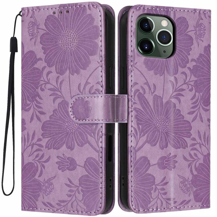 غطاء هاتف من الجلد النباتي بنقشة عباد الشمس مع حبل أسود صغير، لهواتف iPhone 14 Pro Max، iPhone 13 Pro Max، iPhone 13 Pro، iPhone 13، iPhone 12 / 12 Pro، iPhone 12 Pro Max، iPhone 11 Pro Max، iPhone 11