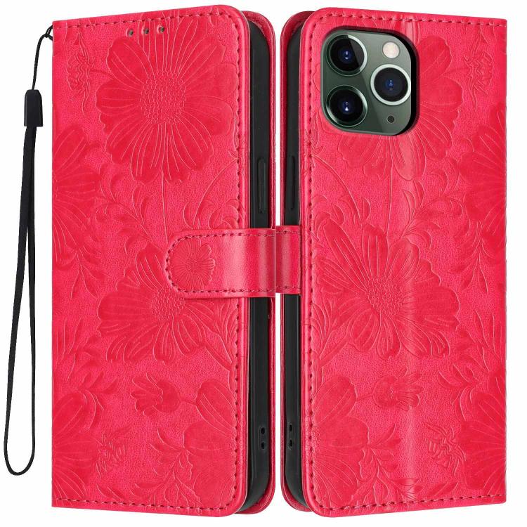 غطاء هاتف من الجلد النباتي بنقشة عباد الشمس مع حبل أسود صغير، لهواتف iPhone 14 Pro Max، iPhone 13 Pro Max، iPhone 13 Pro، iPhone 13، iPhone 12 / 12 Pro، iPhone 12 Pro Max، iPhone 11 Pro Max، iPhone 11