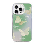 غطاء هاتف هجين من PC وTPU مطلي بالفضة بنقشة فراشة، لهواتف iPhone 17e / 16e، iPhone 17 Pro Max، iPhone 17 Pro، iPhone 17، iPhone Air، iPhone 16 Pro Max