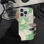 غطاء هاتف هجين من PC وTPU مطلي بالفضة بنقشة فراشة، لهواتف iPhone 16 Pro، iPhone 16 Plus، iPhone 16، iPhone 15 Pro Max، iPhone 15 Pro، iPhone 15 Plus