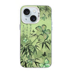 غطاء هاتف هجين من PC وTPU مطلي بالفضة بنقشة فراشة، لهواتف iPhone 16 Pro، iPhone 16 Plus، iPhone 16، iPhone 15 Pro Max، iPhone 15 Pro، iPhone 15 Plus
