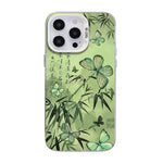 غطاء هاتف هجين من PC وTPU مطلي بالفضة بنقشة فراشة، لهواتف iPhone 13 Pro Max، iPhone 13 Pro، iPhone 13، iPhone 13 mini، iPhone 12 Pro Max، iPhone 12 Pro