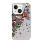 غطاء هاتف هجين من PC وTPU مطلي بالفضة بنقشة فراشة، لهواتف iPhone 13 Pro Max، iPhone 13 Pro، iPhone 13، iPhone 13 mini، iPhone 12 Pro Max، iPhone 12 Pro