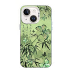 غطاء هاتف هجين من PC وTPU مطلي بالفضة بنقشة فراشة، لهواتف iPhone 13 Pro Max، iPhone 13 Pro، iPhone 13، iPhone 13 mini، iPhone 12 Pro Max، iPhone 12 Pro