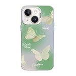 غطاء هاتف هجين من PC وTPU مطلي بالفضة بنقشة فراشة، لهواتف iPhone 13 Pro Max، iPhone 13 Pro، iPhone 13، iPhone 13 mini، iPhone 12 Pro Max، iPhone 12 Pro