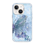 غطاء هاتف هجين من PC وTPU مطلي بالفضة بنقشة فراشة، لهواتف iPhone 13 Pro Max، iPhone 13 Pro، iPhone 13، iPhone 13 mini، iPhone 12 Pro Max، iPhone 12 Pro