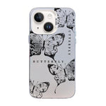غطاء هاتف هجين من PC وTPU مطلي بالفضة بنقشة فراشة، لهواتف iPhone 13 Pro Max، iPhone 13 Pro، iPhone 13، iPhone 13 mini، iPhone 12 Pro Max، iPhone 12 Pro