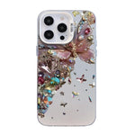 غطاء هاتف هجين من PC وTPU مطلي بالفضة بنقشة فراشة، لهواتف iPhone 13 Pro Max، iPhone 13 Pro، iPhone 13، iPhone 13 mini، iPhone 12 Pro Max، iPhone 12 Pro