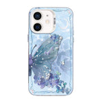 غطاء هاتف هجين من PC وTPU مطلي بالفضة بنقشة فراشة، لهواتف iPhone 12 mini، iPhone 11 Pro Max، iPhone 11، iPhone 11 Pro، iPhone XS / X، iPhone XR