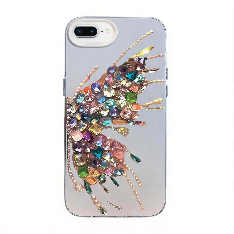 Butterfly Pattern Silver Plating PC Hybrid TPU Phone Case, For iPhone XS Max, For iPhone 8 Plus / 7 Plus