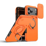 حافظة هاتف بمثبت دوار مغناطيسي مع درع منزلق للكاميرا، لهواتف iPhone 17 Pro Max، iPhone 17 Pro، iPhone 17، iPhone Air، iPhone 16 Pro Max، iPhone 16 Pro