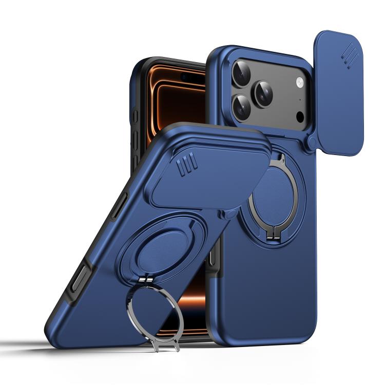 حافظة هاتف بمثبت دوار مغناطيسي مع درع منزلق للكاميرا، لهواتف iPhone 17 Pro Max، iPhone 17 Pro، iPhone 17، iPhone Air، iPhone 16 Pro Max، iPhone 16 Pro