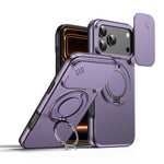 حافظة هاتف بمثبت دوار مغناطيسي مع درع منزلق للكاميرا، لهواتف iPhone 17 Pro Max، iPhone 17 Pro، iPhone 17، iPhone Air، iPhone 16 Pro Max، iPhone 16 Pro