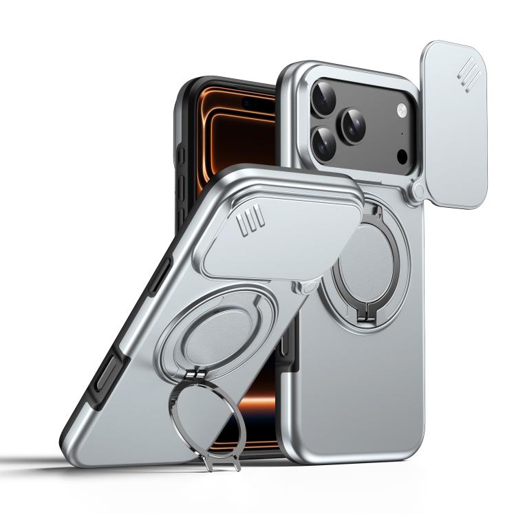 حافظة هاتف بمثبت دوار مغناطيسي مع درع منزلق للكاميرا، لهواتف iPhone 17 Pro Max، iPhone 17 Pro، iPhone 17، iPhone Air، iPhone 16 Pro Max، iPhone 16 Pro