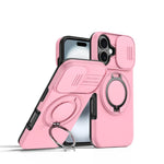 حافظة هاتف بمثبت دوار مغناطيسي مع درع منزلق للكاميرا، لهواتف iPhone 17 Pro Max، iPhone 17 Pro، iPhone 17، iPhone Air، iPhone 16 Pro Max، iPhone 16 Pro