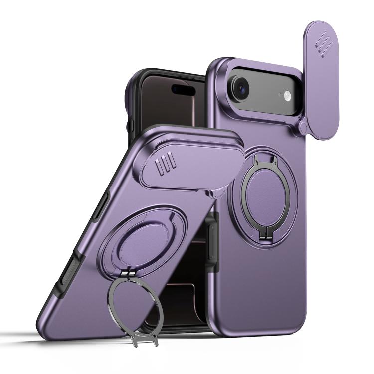 حافظة هاتف بمثبت دوار مغناطيسي مع درع منزلق للكاميرا، لهواتف iPhone 17 Pro Max، iPhone 17 Pro، iPhone 17، iPhone Air، iPhone 16 Pro Max، iPhone 16 Pro
