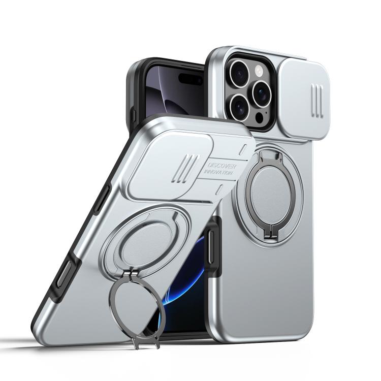 حافظة هاتف بمثبت دوار مغناطيسي مع درع منزلق للكاميرا، لهواتف iPhone 17 Pro Max، iPhone 17 Pro، iPhone 17، iPhone Air، iPhone 16 Pro Max، iPhone 16 Pro