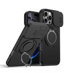 حافظة هاتف بمثبت دوار مغناطيسي مع درع منزلق للكاميرا، لهواتف iPhone 17 Pro Max، iPhone 17 Pro، iPhone 17، iPhone Air، iPhone 16 Pro Max، iPhone 16 Pro