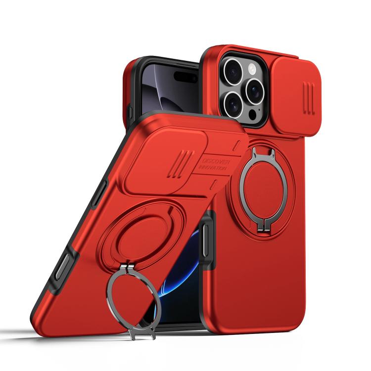 حافظة هاتف بمثبت دوار مغناطيسي مع درع منزلق للكاميرا، لهواتف iPhone 17 Pro Max، iPhone 17 Pro، iPhone 17، iPhone Air، iPhone 16 Pro Max، iPhone 16 Pro