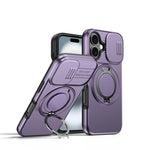 Camera Sliding Shield Magnetic Rotation Holder Phone Case, For iPhone 16 Plus, For iPhone 16, For iPhone 15 Pro Max, For iPhone 15 Pro, For iPhone 15 Plus / 14 Plus, For iPhone 15